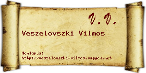 Veszelovszki Vilmos névjegykártya